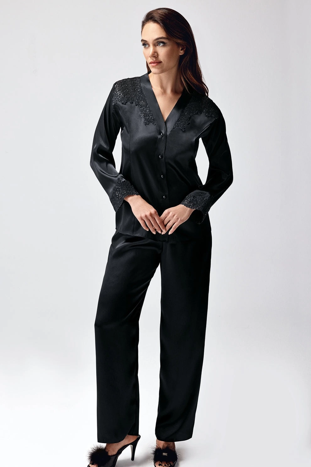 Freshness 9950-PT Saten Dantel Detaylı Pijama Takımı