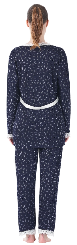 Estiva 25192 Kadın Desenli Pegasus Sabahlıklı Pijama Takımı