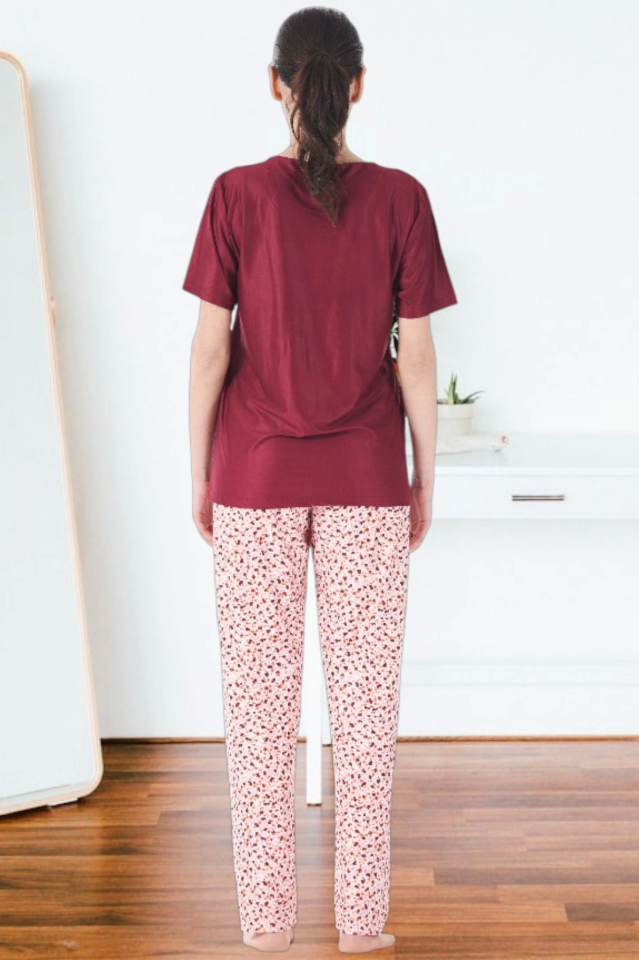Estiva 25165 Kadın Marla Çicekli Kısa Kol Pijama Takımı