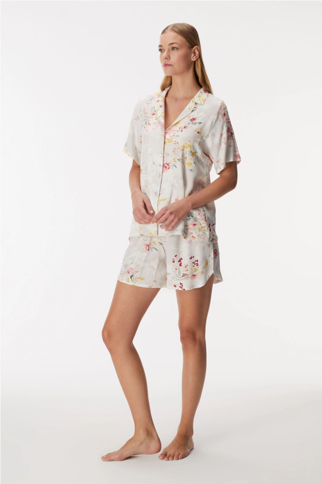 Anıl 11355 Kadın Kısa Kol Gömlek ve Şort Takım