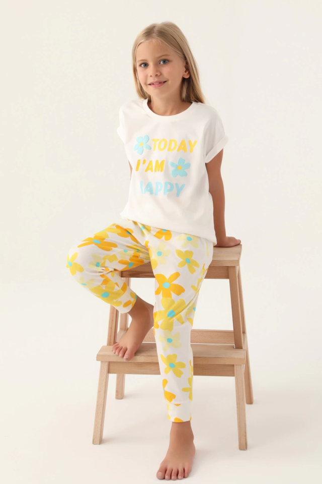 Roly Poly 3394-2 Çiçekli Kısa Kol Pijama Takım