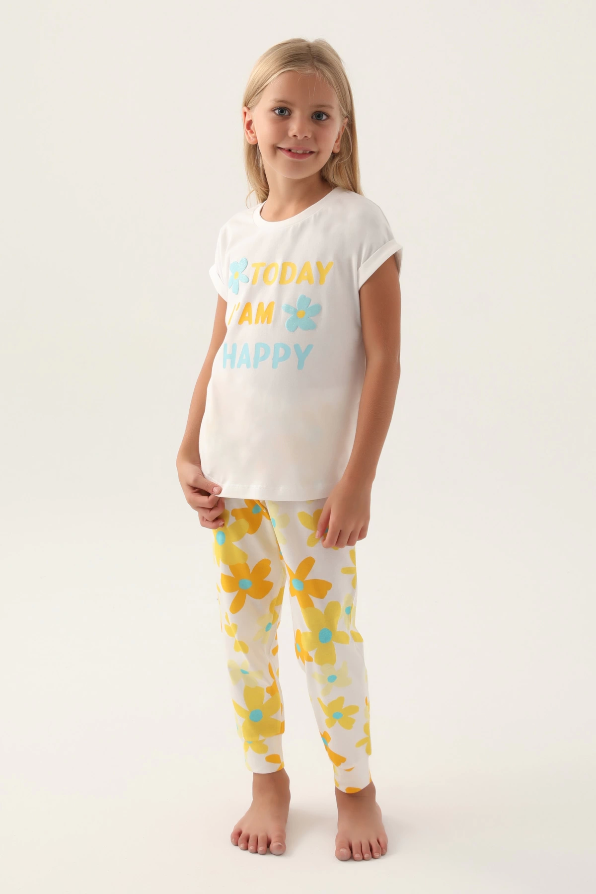 Roly Poly 3394-2 Çiçekli Kısa Kol Pijama Takım