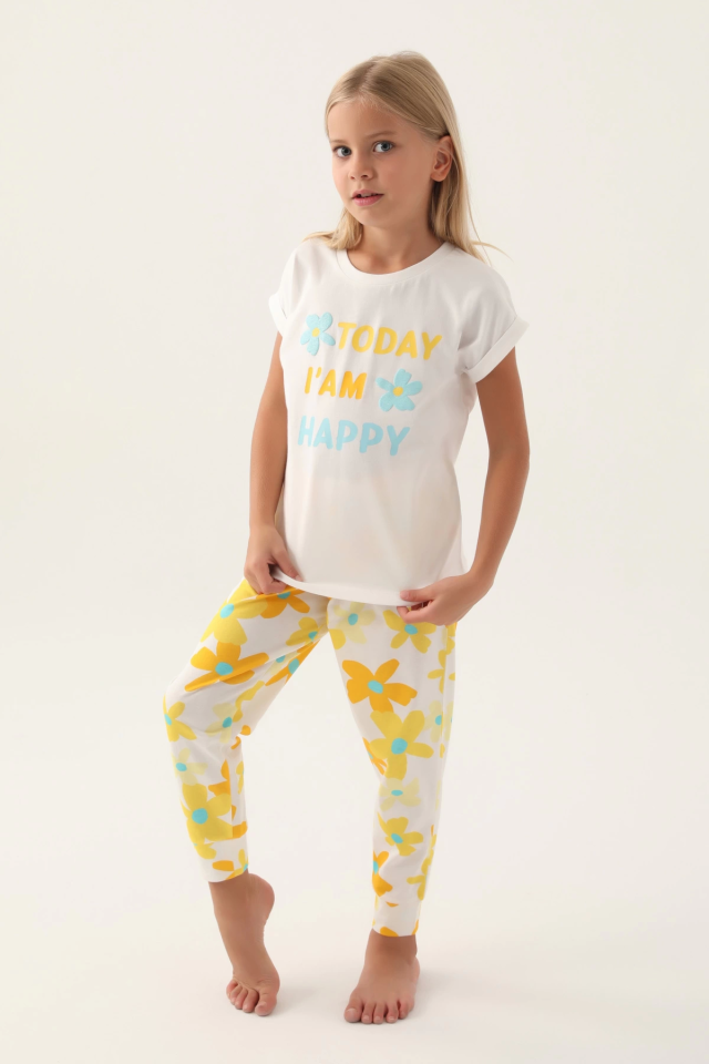 Roly Poly 3394-2 Çiçekli Kısa Kol Pijama Takım