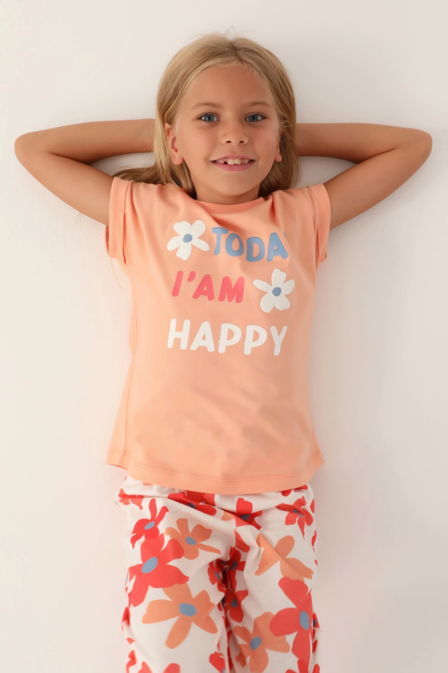 Roly Poly 3394-2 Çiçekli Kısa Kol Pijama Takım