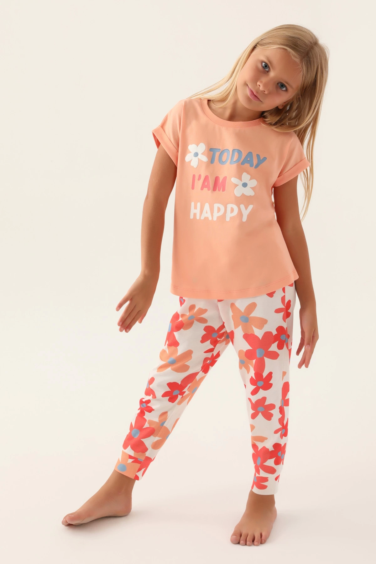 Roly Poly 3394-2 Çiçekli Kısa Kol Pijama Takım