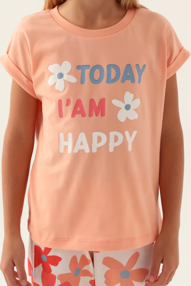 Roly Poly 3394-2 Çiçekli Kısa Kol Pijama Takım