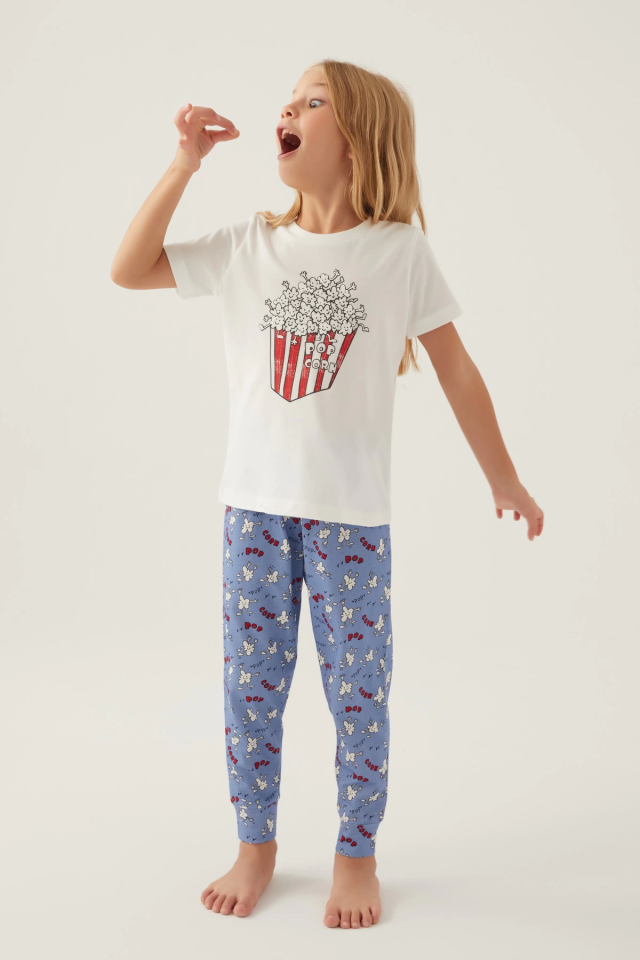Roly Poly 3415-2 Kız Çocuk Kısa Kol Pijama Takımı
