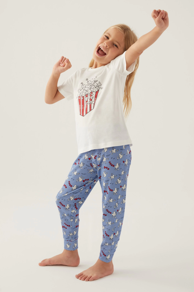 Roly Poly 3415-2 Kız Çocuk Kısa Kol Pijama Takımı