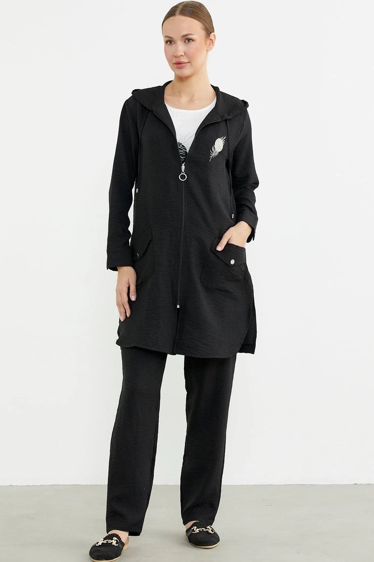 Sementa 76473 Büyük Beden Keten Görünümlü Üçlü Takım