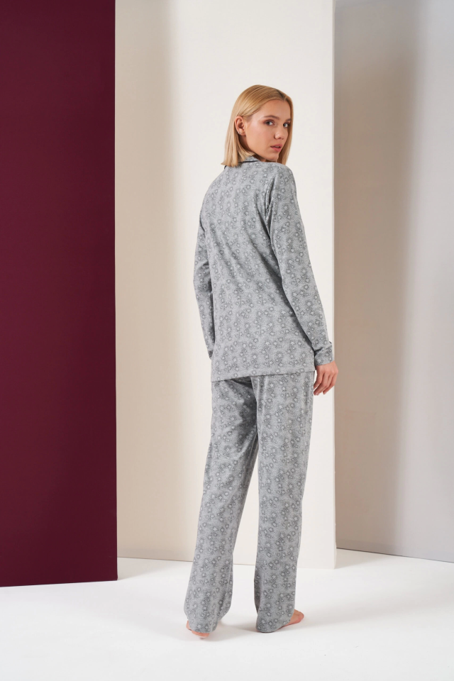 Pjs 26018 Kadın Düğmeli Pijama Takımı
