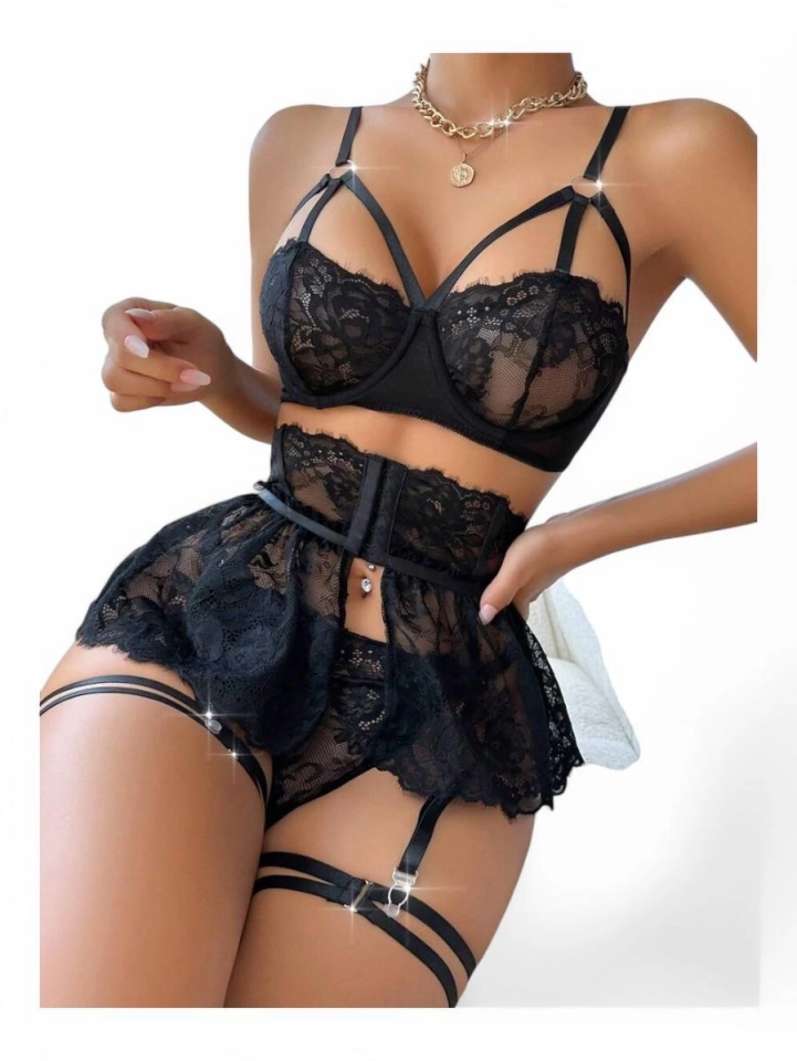 For Dreams 8493 Dantelli Jartiyer Takım