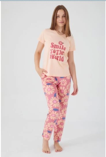 Arnetta 2445-S Smile To The World Kadın Kısa Kol Pijama Takım