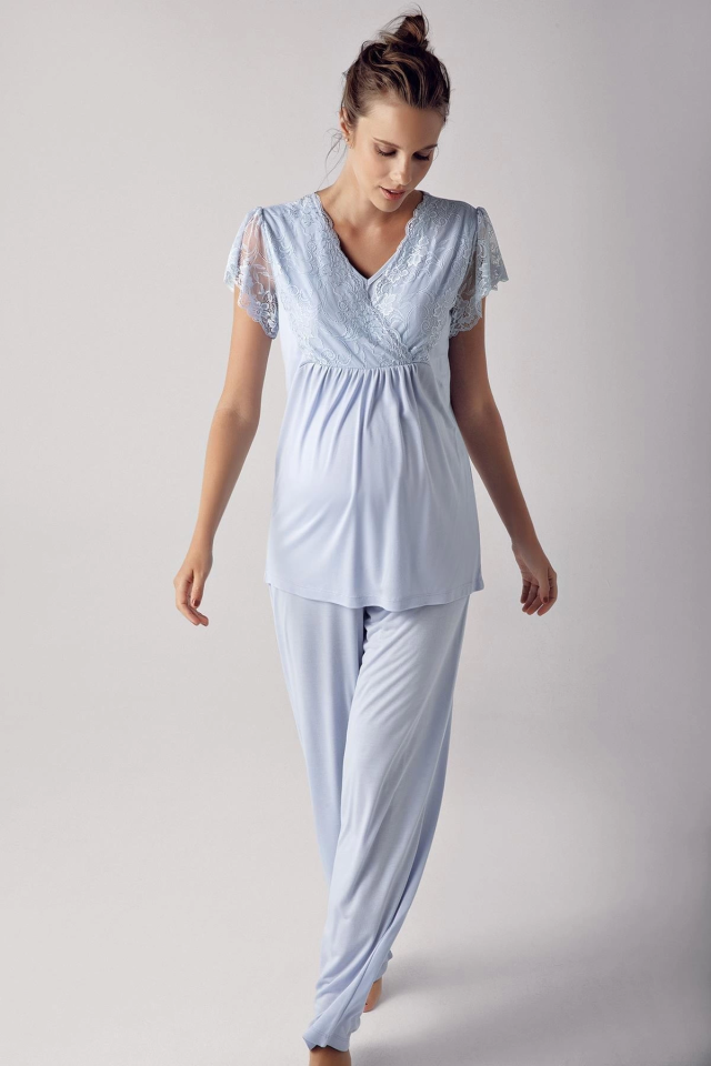 Artış 13208 Bayan Kısa Kol Lohusa Pijama Takımı