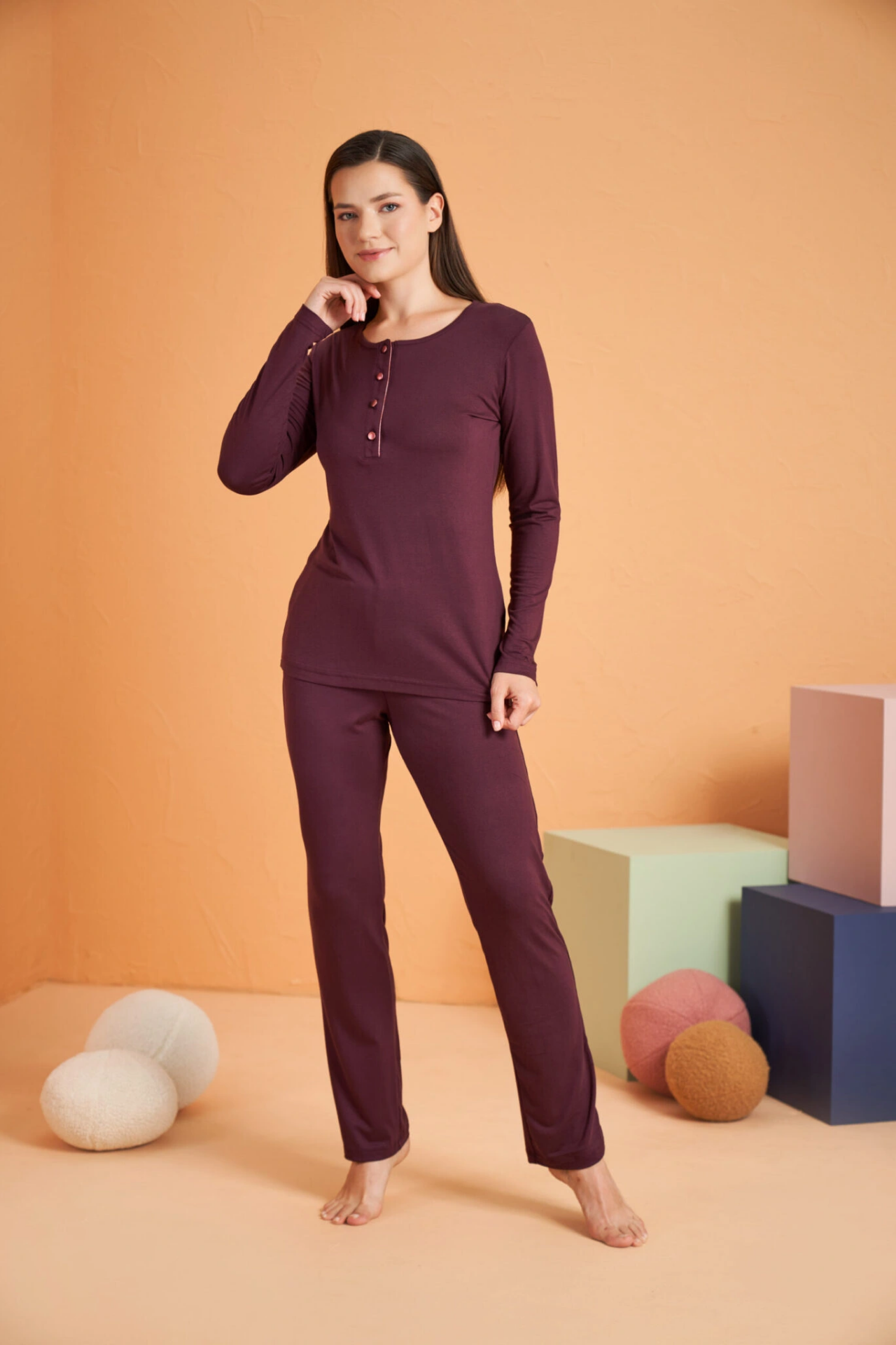 PJS 28048 Kadın Patlı Pijama Takım