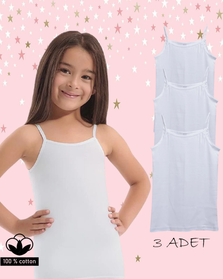 Star 610 Kız Çocuk İp Askılı 3'lü Atlet