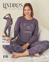 Lindros 05006 Raporlu Polar Kumaş Uzun Kol Pijama Takımı