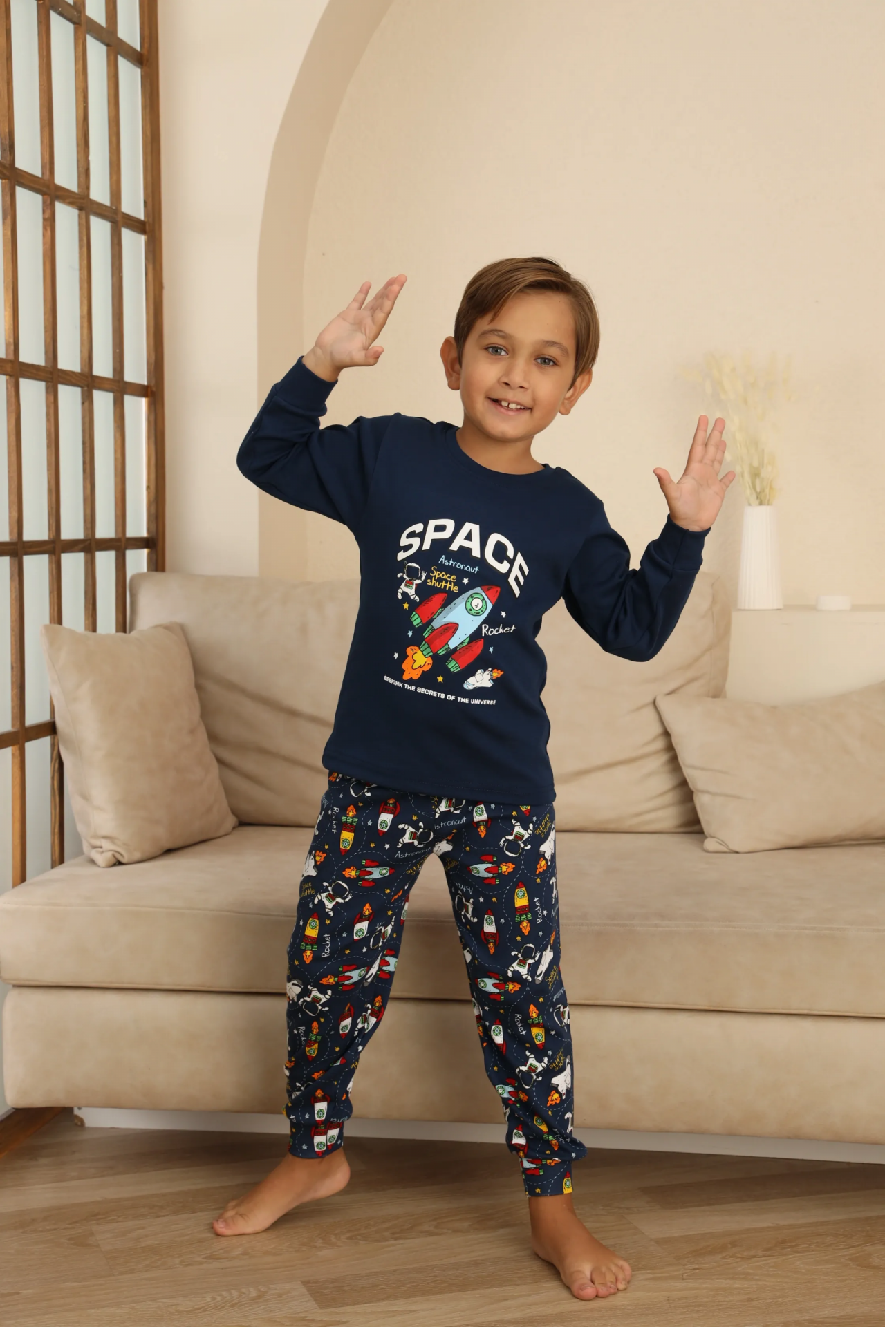 Kapitex 7114 Erkek Çocuk Uzun Kol Pijama Takımı