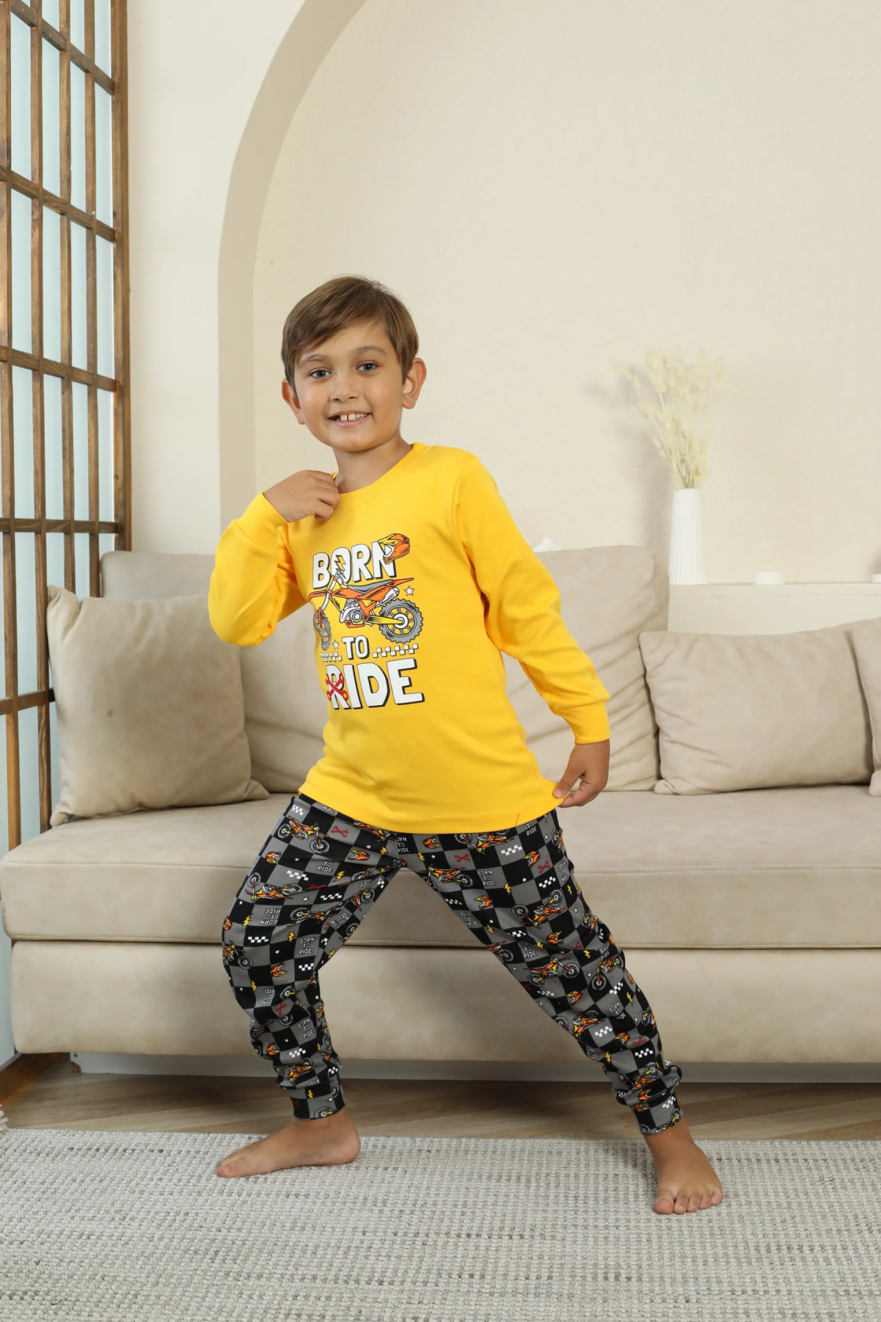 Kapitex 7101 Erkek Çocuk Uzun Kol Pijama Takımı