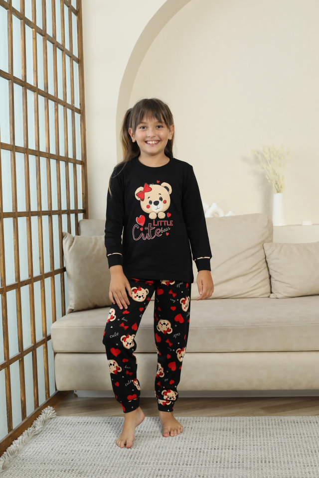Kapitex 8222 Kız Çocuk Uzun Kol Pijama Takımı