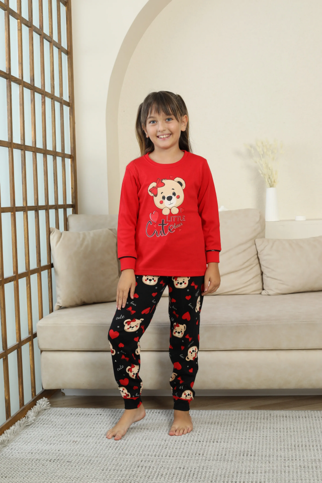 Kapitex 8222 Kız Çocuk Uzun Kol Pijama Takımı