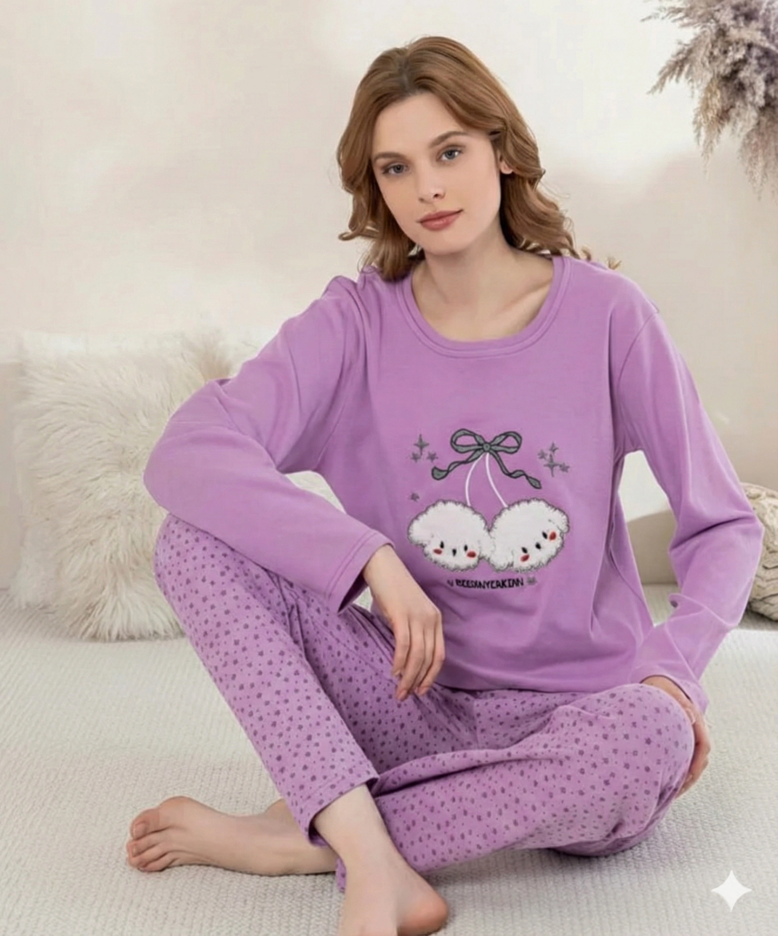 Boyraz 0351 Kadın Penye Uzun Kol Pijama Takımı