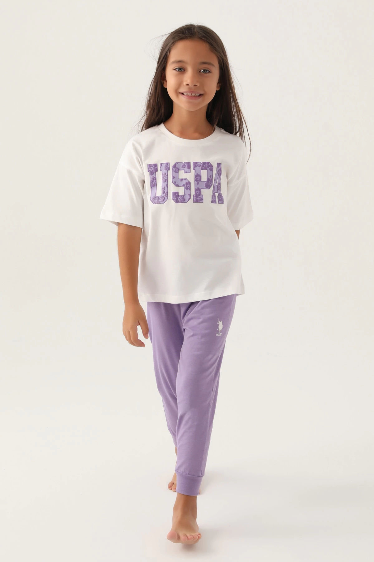 US Polo 1818-G Kız Çocuk Pijama Takım