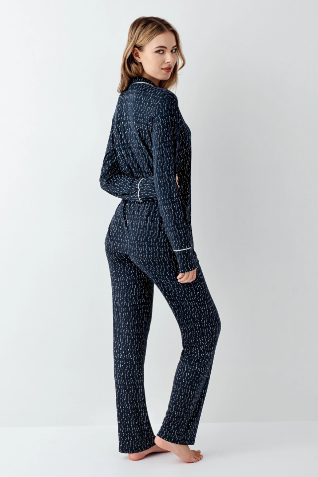 Arnetta 3430-S Kadın Gömlek Yaka Pijama Takımı