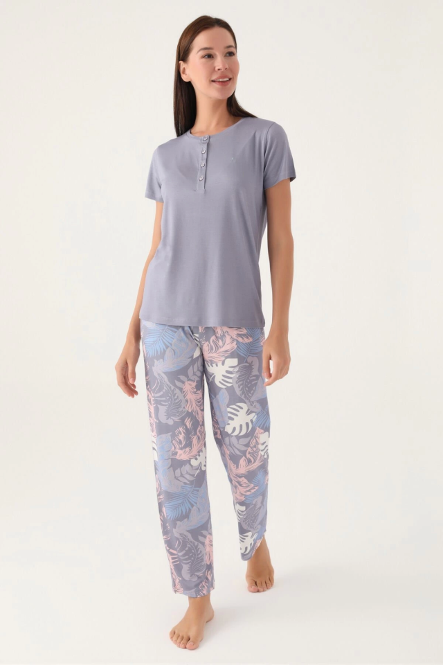 Pierre Cardin 8801-S Bayan Kısa Kol Pijama Takım