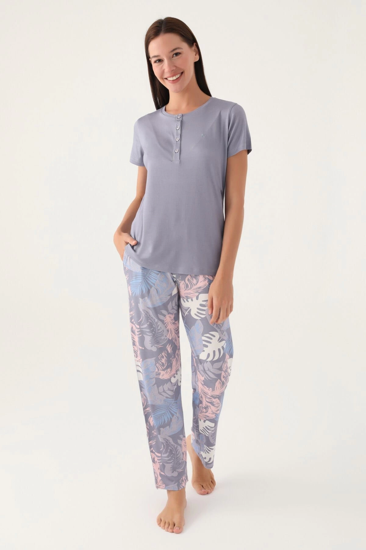 Pierre Cardin 8801-S Bayan Kısa Kol Pijama Takım