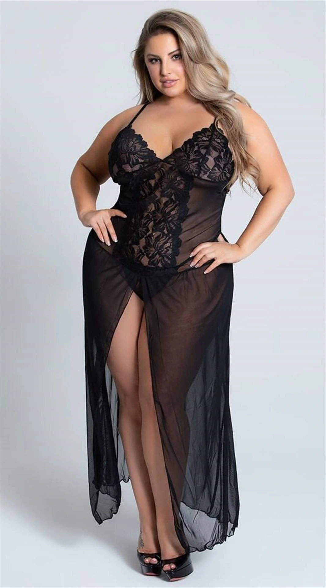 Nightlight 3253 Uzun Büyük Beden Gecelik