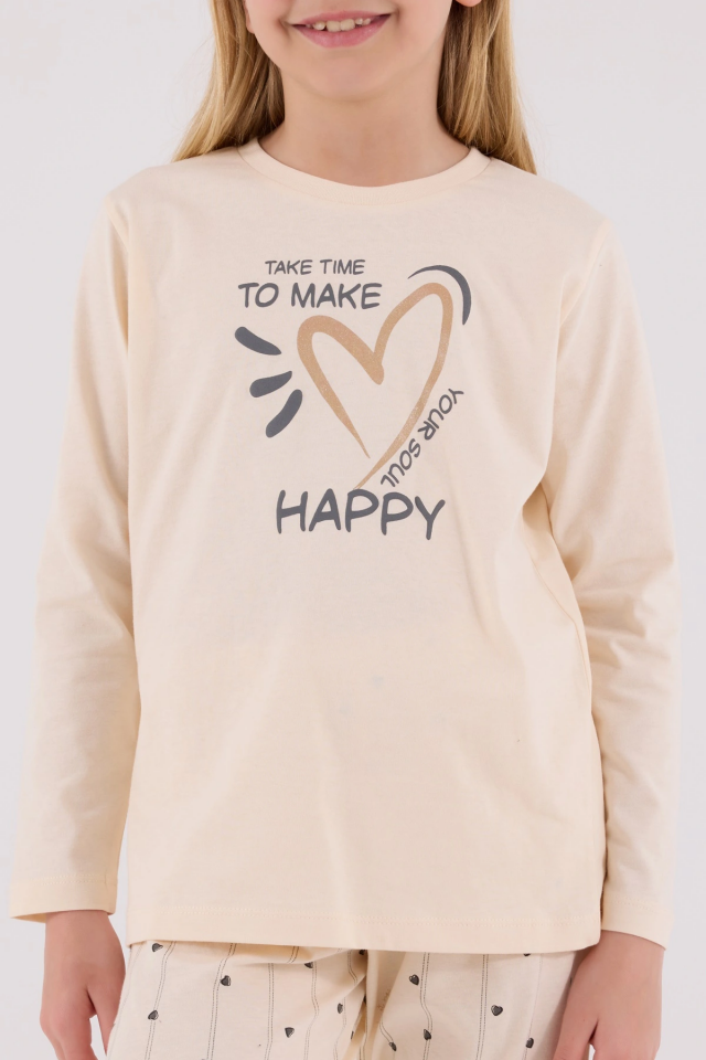 Arnetta 3434-2 Kız Çocuk Uzun Kol Pijama Takım