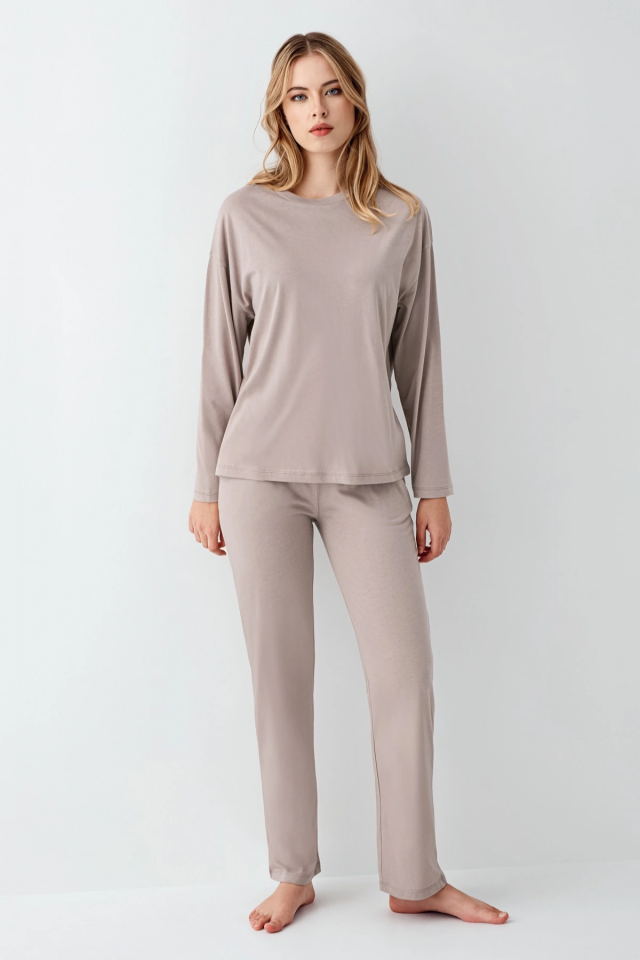 Arnetta 3407-S Kadın Uzun Kol Pijama Takım