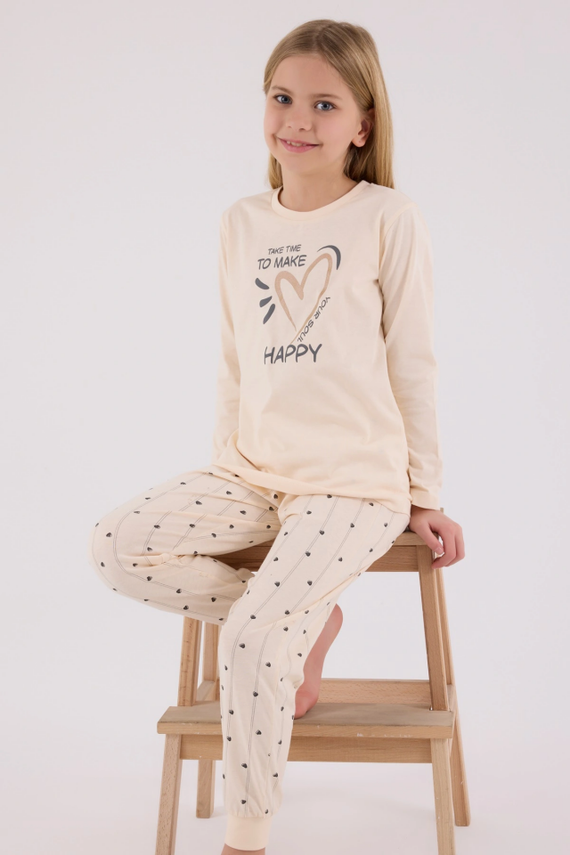 Arnetta 3434-G Kız Çocuk Uzun Kol Pijama Takım