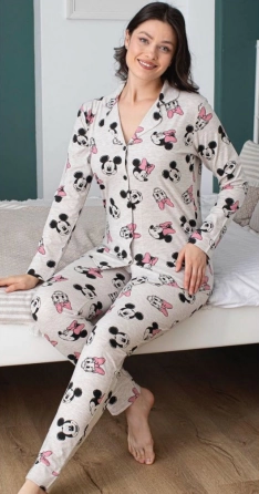 Freshness 203 Minnie Mause Patlı Uzun Kol Pijama Takımı