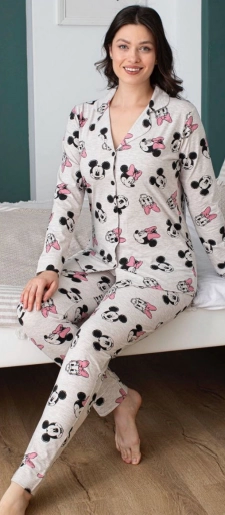 Freshness 203 Minnie Mause Patlı Uzun Kol Pijama Takımı