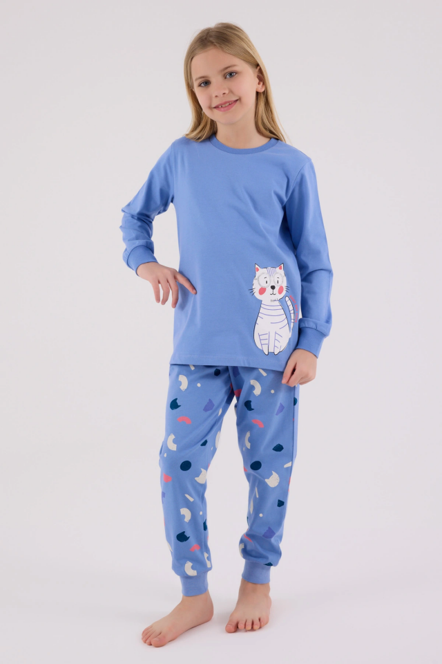 RolyPoly 3697-G Kız Çocuk Uzun Kol Pijama Takım