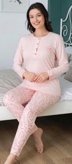 Freshness 207 Yarı Patlı Uzun Kol Pijama Takımı