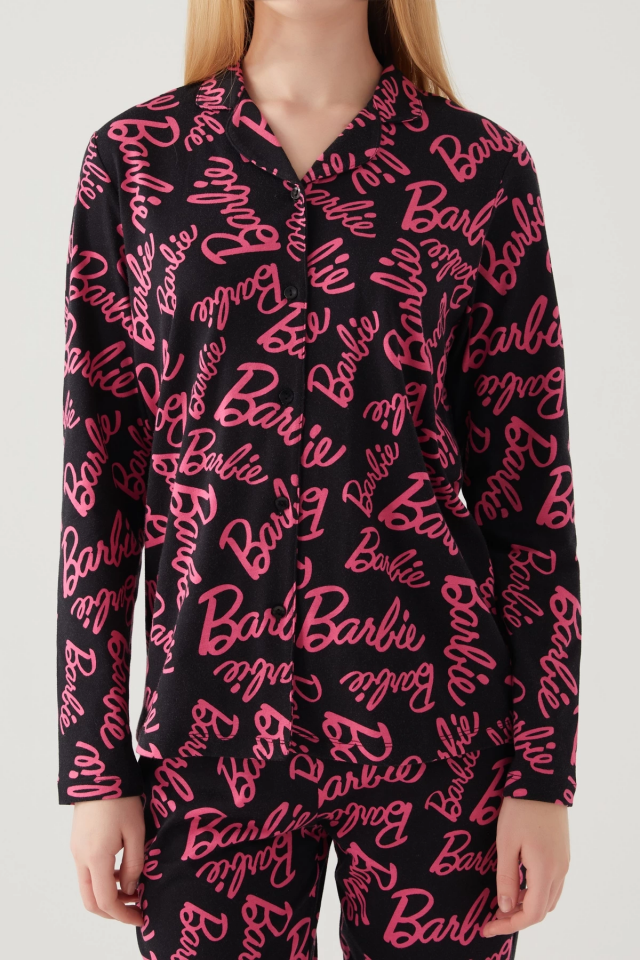 Barbie 1767-S Kadın Gömlek Yaka Pijama Takımı