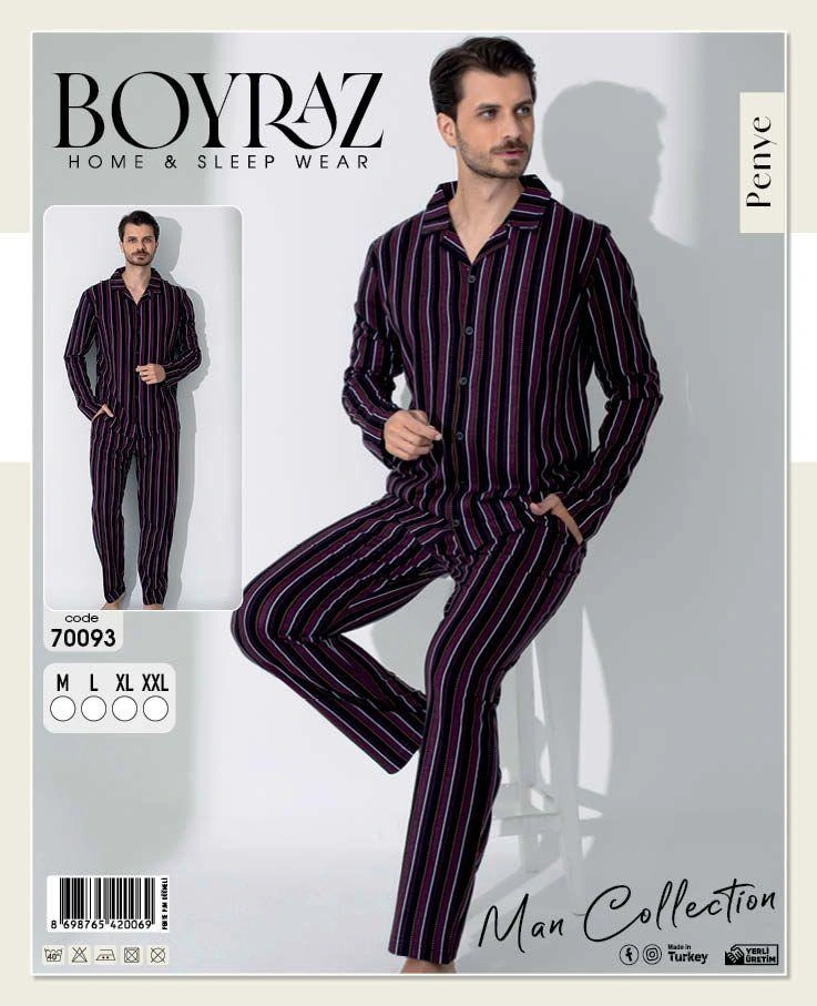 Boyraz 70093 Erkek Uzun Kol Penye Pijama Takımı