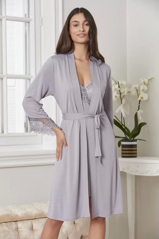 Pierre Cardin P5040 Bayan Penye Gecelik Sabahlık