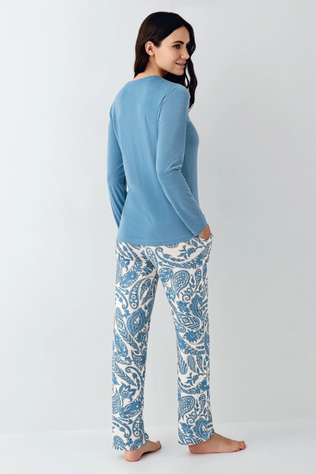 Pierre Cardin 9075-S Kadın Uzun Kol Pijama Takım