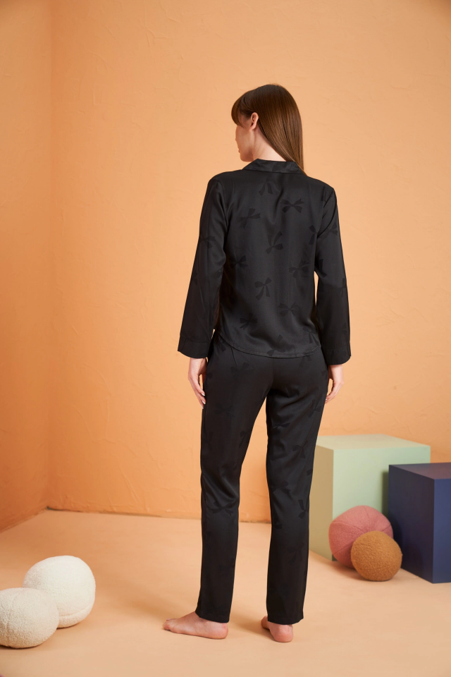 Pjs 28042 Kadın Uzun Kol Boydan Düğmeli Pijama Takımı