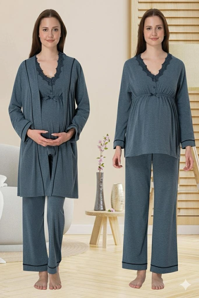 Effortt 3054 Sabahlıklı Lohusa Pijama Takımı