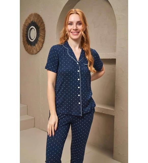 Pjs 25163 Bayan Kısa Kol Pijama Takımı