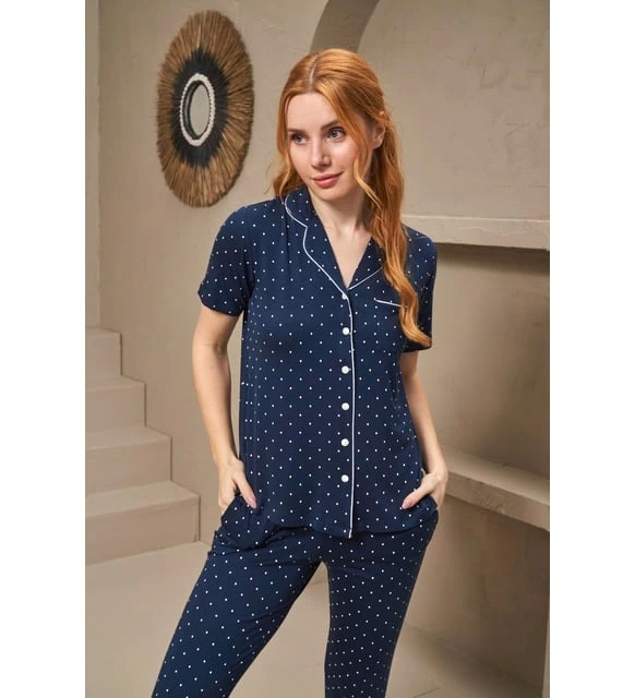 Pjs 25163 Bayan Kısa Kol Pijama Takımı