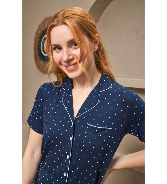 Pjs 25163 Bayan Kısa Kol Pijama Takımı