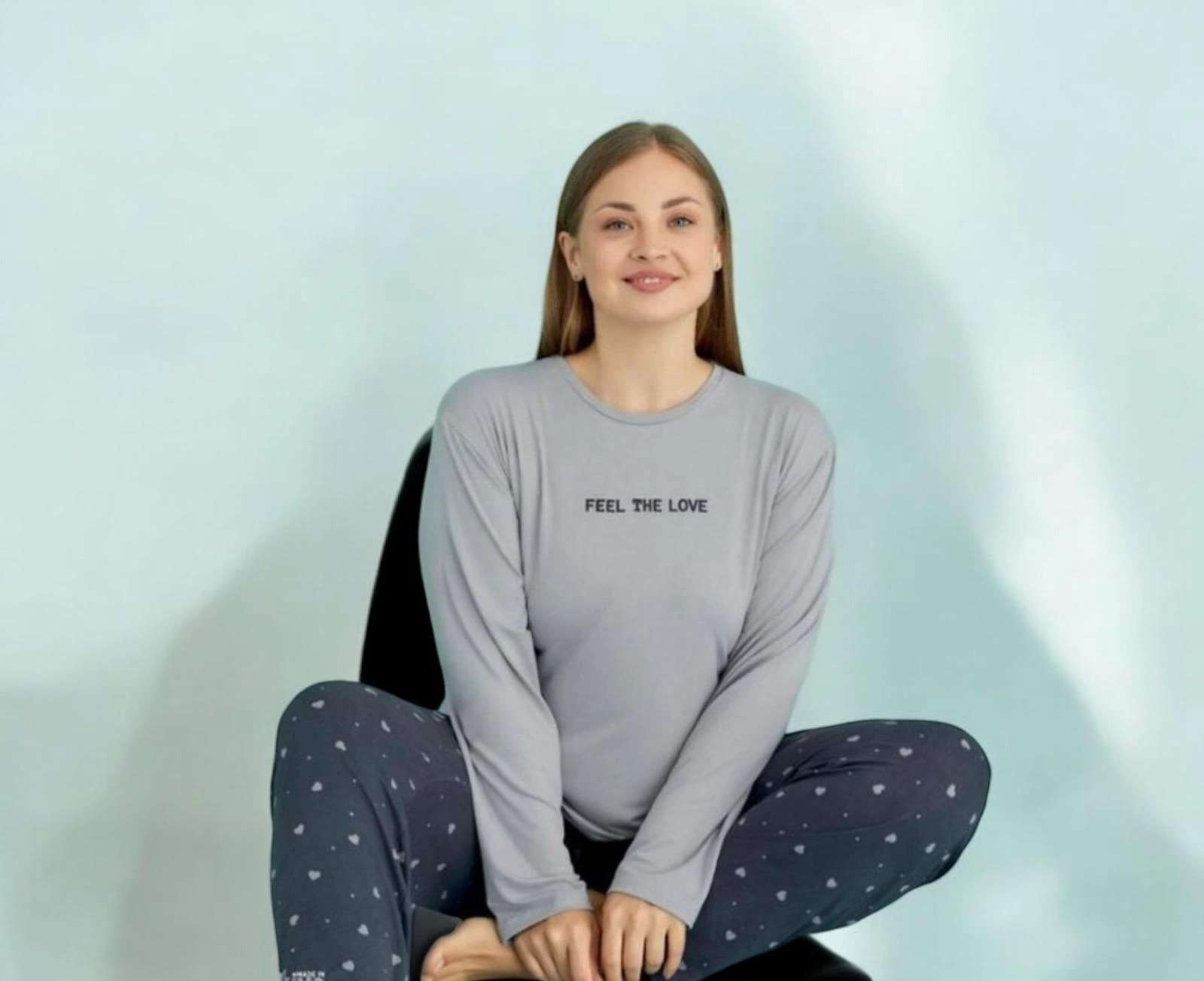 Mihra 50802 Kadın Battal Milan O Yaka Pijama Takımı