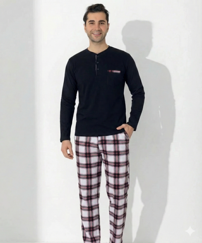 Boyraz 0401 Erkek Uzun Kol Pijama Takımı