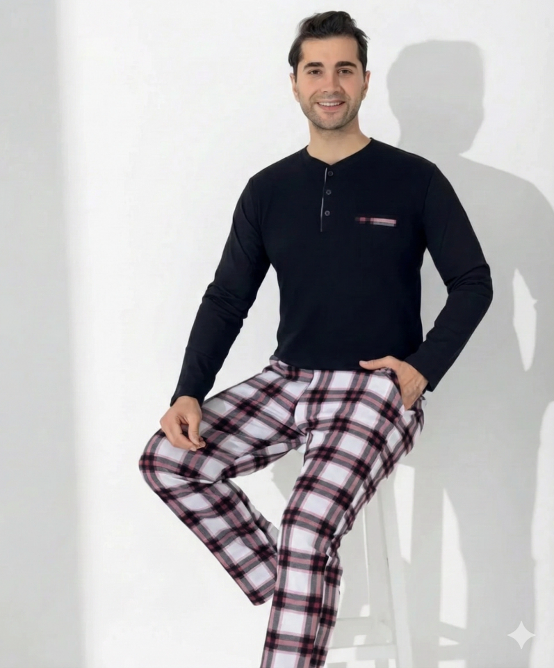 Boyraz 0401 Erkek Uzun Kol Pijama Takımı