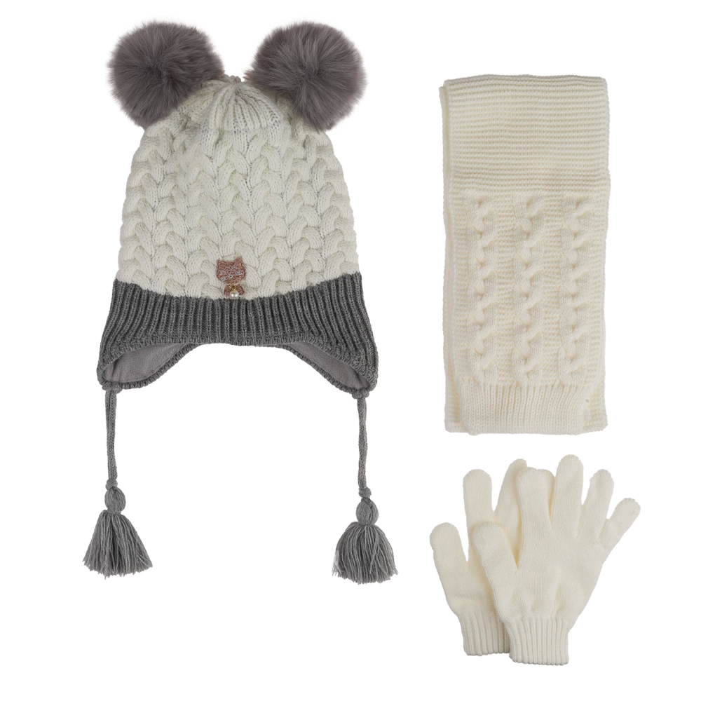 Suyutti K24170-06 Kız Çocuk 4-8 Yaş 3'Lü Bere Set